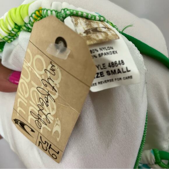 New O'Neill South Swell Tropical Halter Triangle Bikini Top - Picture 6 of 8